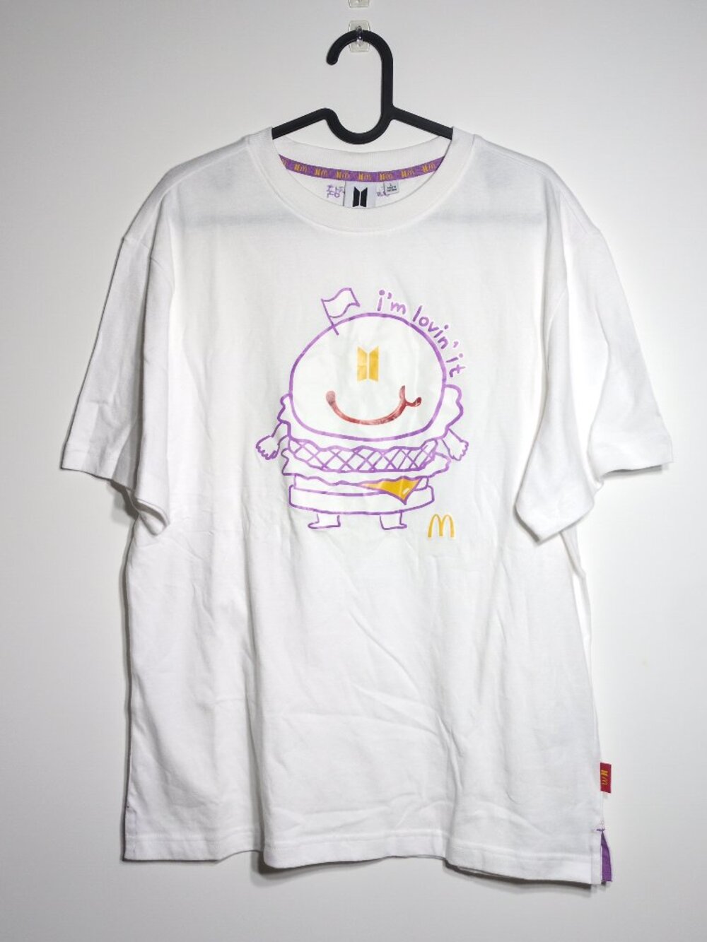 BTS Jung Kook X Mcdonalds T Shirt Size Large White Graphic Artist Merch